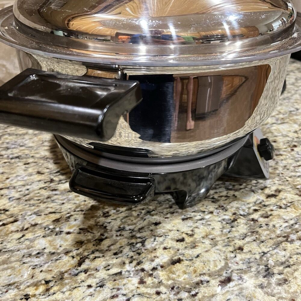 Kitchen Craft Americraft 6 Qt Saucepan Stainless Elec. Slow Cooker Base Lid - Picture 4 of 16